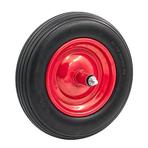 Ruota STI 3.5-8 Gomma Piena Antiforatura per Carriola con Asse