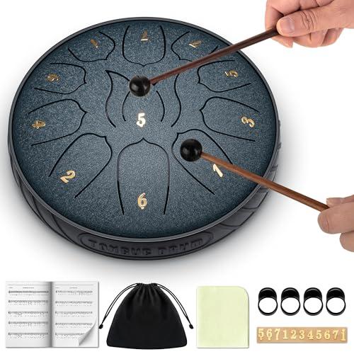 CAHAYA Tamburo a Lingua d'Acciaio 6 Pollici - Steel Tongue Drum 11 Note con Accessori