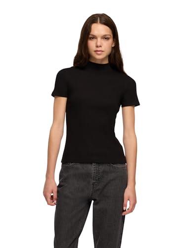 TERRANOVA T-Shirt Donna Lupetto a Costine Nera