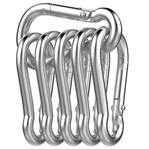 Uootach Set di 6 Moschettoni in Acciaio Inox 304, 60mm