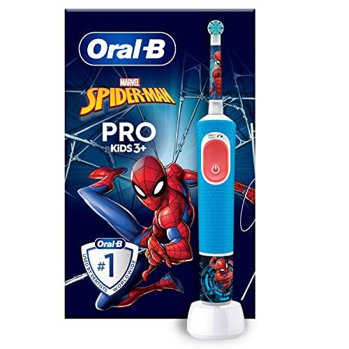 Oral-B Spazzolino Elettrico Ricaricabile Pro Kids Marvel Spiderman, 2 Testine, per Bambini da 3 Anni in Su, 1 Spazzolino