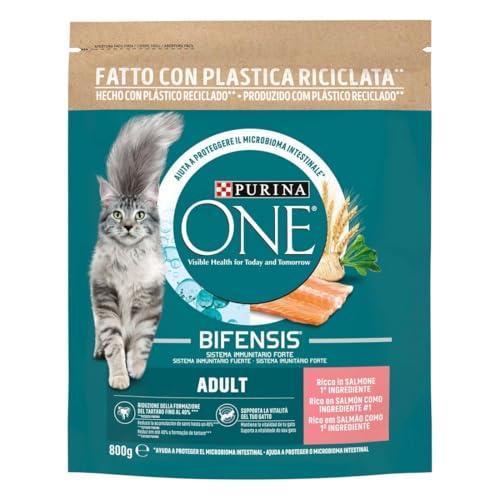 Purina ONE Adult Salmone & Cereali Integrali Bifensis - Crocchette per Gatti