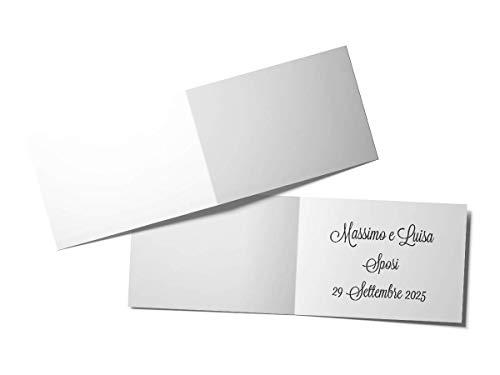 110 Biglietti Bomboniera Bianchi per Matrimonio, Comunione, Cresima e Battesimo