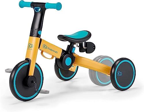 Kinderkraft 4TRIKE Triciclo Multifunzionale 3in1 Giallo