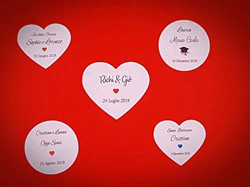 ArtigianeriA - Set di Adesivi Personalizzati per Bomboniere Fai da Te