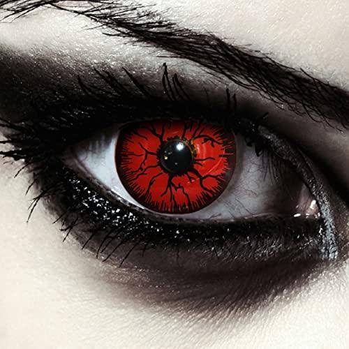 DESIGNLENSES Lenti a Contatto Colorate Rosse - Trasforma il Tuo Look per Halloween e Cosplay
