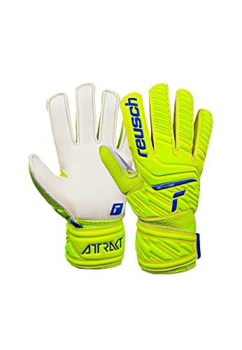 Reusch Guanti da portiere unisex attraenti Solid Junior per tutte le superfici di gioco safet Yellow/dp Blue/Whit, 8, 5272515