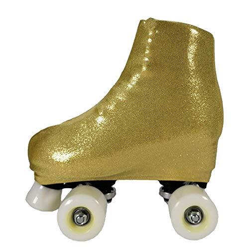 GISI Danza Copripattini in Lurex per Pattinaggio - 100% Made in Italy (M - Misura Pattini 37/39, Oro)