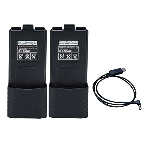 Batteria 7.4V 3800mAh Li-Ion per Baofeng UV-5R e Serie Compatibili (2 Pezzi)