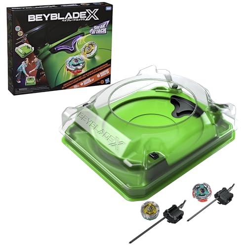 Hasbro Beyblade X, Set da Battaglia Sneak Attack con Arena Beystadium, 2 trottole con Rotazione a Destra di Takara Tomy, trottole da Battaglia Giocattolo, 2 lanciatori, dagli 8 Anni in su