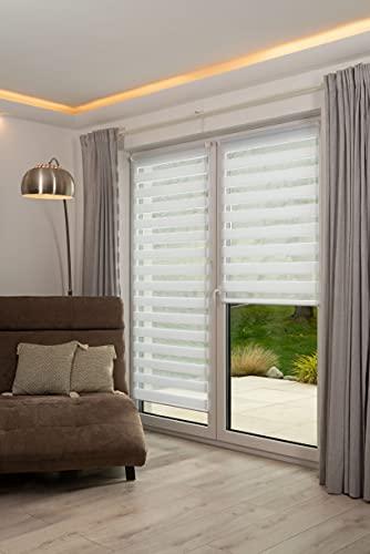 K-home Klemmfix, Tenda a rullo Madrid, Fissaggio a Clip Senza Viti, Bianco, 45 x 150 cm