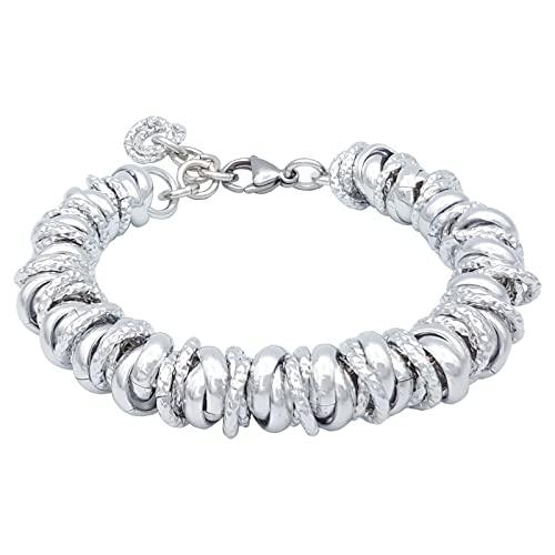 ParticolarModa Bracciale Donna Regolabile in Alluminio e Acciaio