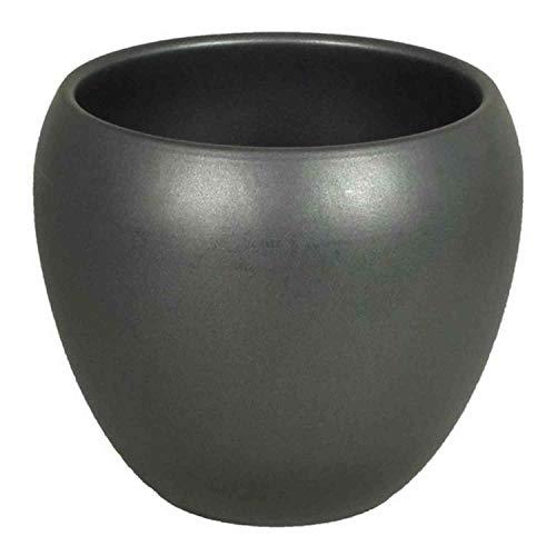 Vaso da piante in ceramica INNA-Glas, grigio antracite opaco, 24 cm, Ø 27 cm