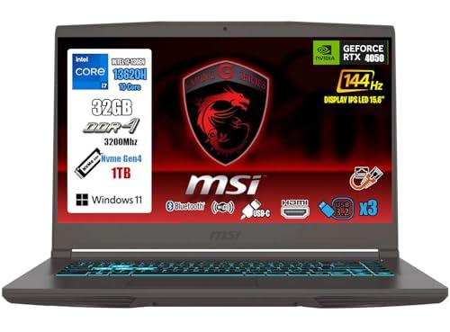 MSI Thin 15: Notebook Gaming I7-13620H, RTX 4050, 32GB RAM, 1TB SSD