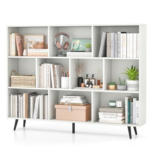 Libreria a 10 Cubi COSTWAY con Gambe in Metallo