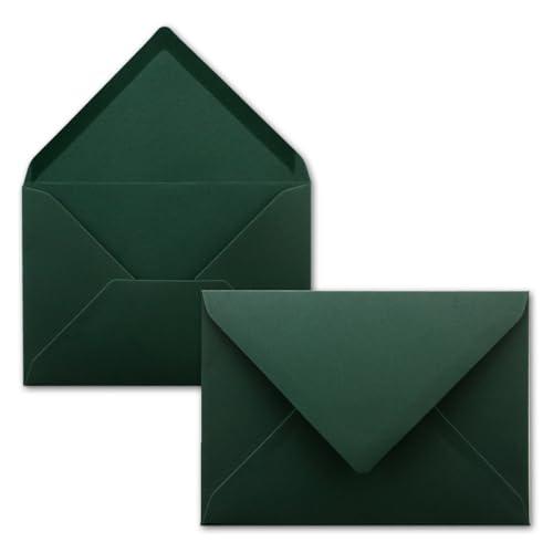 50 Buste B6 Verde Pino - 17,5 x 12,5 cm - 120 g/m² - Colla Umida