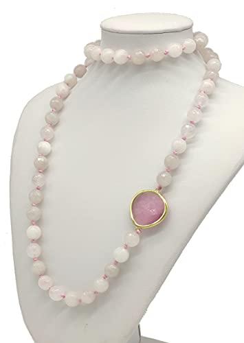 Collana Artigianale in Quarzo Rosa - Eleganza Naturale Senza Chiusura