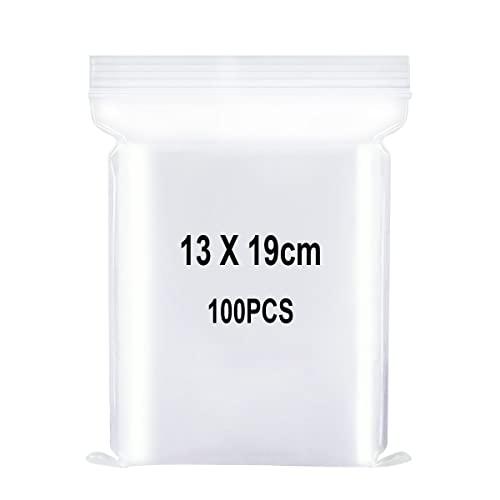 Sacchetti Plastica Trasparente Richiudibili 13x19cm - 100 Pezzi