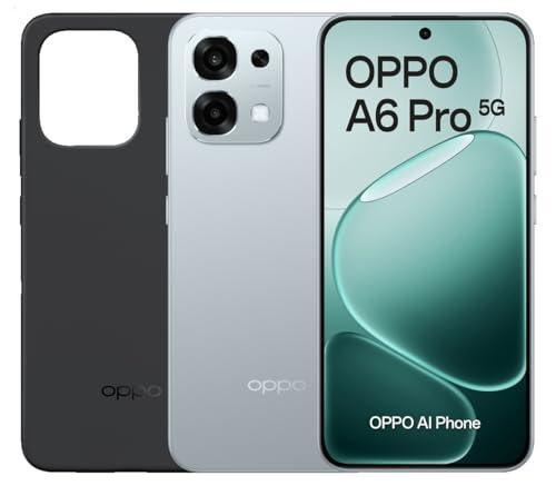 OPPO A6 Pro 5G - Smartphone sbloccato con IA, 8 GB RAM + 256 GB, batteria 6500 mAh, ricarica rapida 80 W, schermo AMOLED 120 Hz, IP69, fotocamera 50 MP AI, Dual SIM, versione spagnola, titanio
