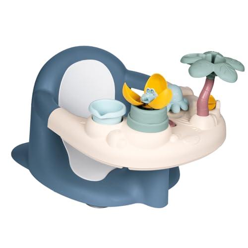 Smoby Little Seggiolino da bagno - Vassoio attività - Ruota a pale, Tazza, Spruzzatore a palma, Ventose incluse, Fiore magico, Polpo - Dai 6 mesi - Prodotto in Franci