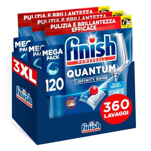 Finish Quantum Infinity Shine Pastiglie Lavastoviglie, 120 Capsule (Confezione da 3)