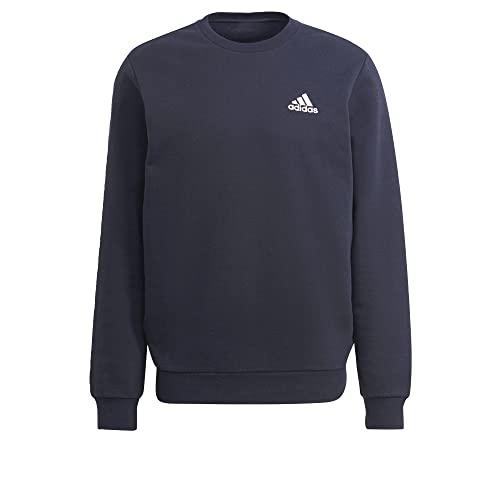adidas Uomo Feelcozy Essentials Fleece Sweatshirt, Legend Ink/White, L