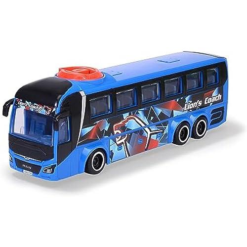 Dickie Toys Bus MAN Lion's Coach - Giocattolo per bambini, con porte aperte, 27 cm