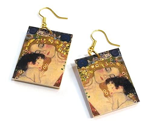 Orecchini Decoupage Realizzati a Mano - Le Tre Età della Vita