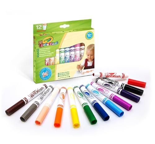 Crayola Mini Kids - Pennarelli Lavabili con Punta Arrotondata, Confezione da 12 Pezzi in Colori Assortiti