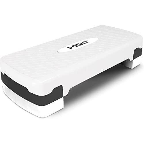 POWRX Step da aerobica - Stepper fitness ideale per »esercizi in casa« - Altezza regolabile e superficie antiscivolo - Colore e modello a scelta + PDF workout