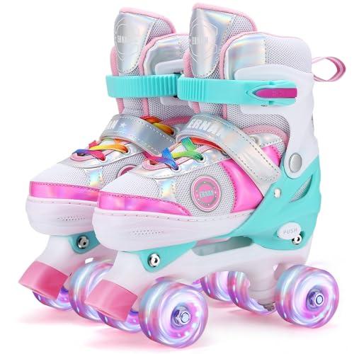 Pattini a Rotelle Regolabili per Bambina con Ruote Illuminanti