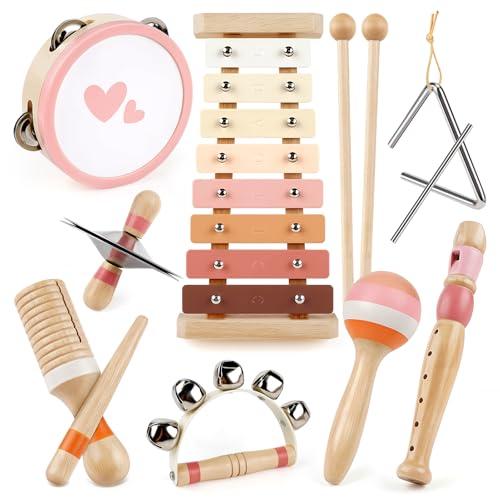 Set di Strumenti Musicali per Bambini 8 in 1 in Legno - Giochi Montessori Educativi