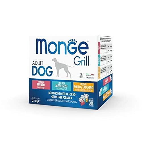 Monge Grill Adult Rich in Beef & Codfish - Alimento Umido per Cani Adulti