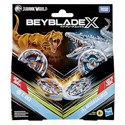 Hasbro Beyblade X Jurassic World - T. Rex vs. Mosasauro, Confezione Multipla