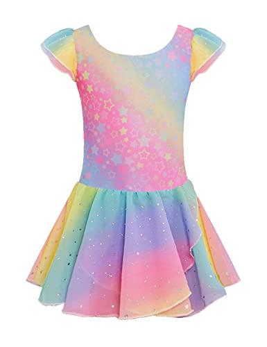 Trudge Abbigliamento da Balletto per Bambini - Vestito per Ragazze con Body a Maniche Corte in Cotone e Gonna in Chiffon Modello Tutu 8/150