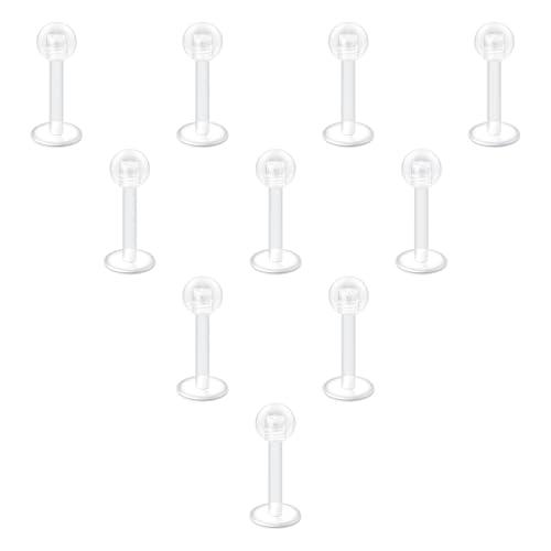 LAURITAMI 10 pezzi Piercing Labbra Chiari 16G