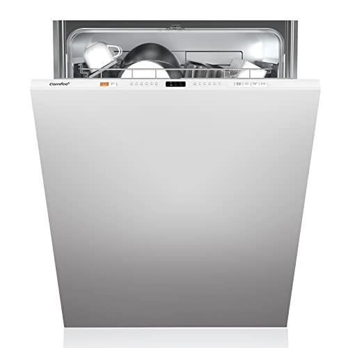 Comfee CDWPB1215P-W Lavastoviglie Ad Incasso con 12 coperti, 8 Programmi, di avviamento ritardato, Funzione di Mezzo Carico, cloud wash, Asciugatura Extra - Inox