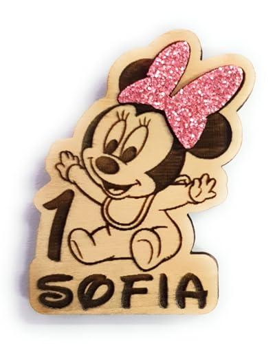 10 pz ciondolini/calamite Baby Minnie PERSONALIZZATI - decorazione bomboniere, segnaposto, nascita, battesimo, baby shower, compleanno