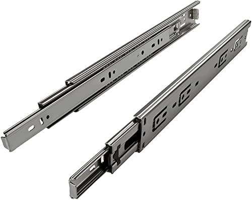 EVOTRADE Coppia Guide Scorrevoli H45 a Sfere con Chiusura Standard - Binari Cassetto con Estrazione Totale - Portata 50Kg (300 mm)