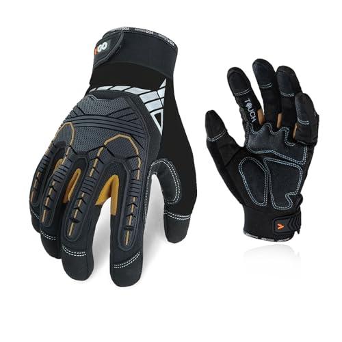 Vgo... Guanti da Lavoro Antivibrazione e Antiurto in Pelle