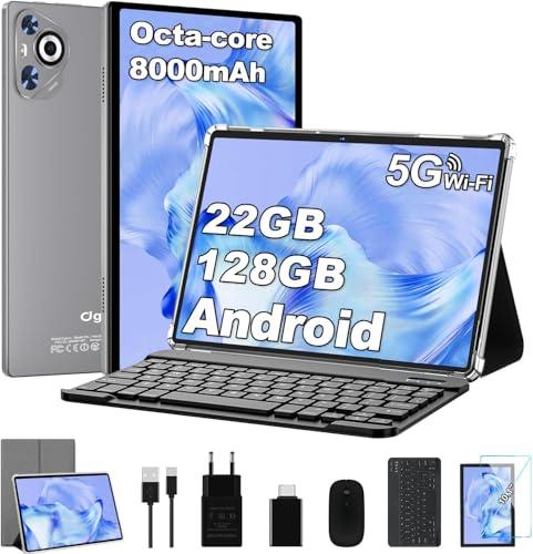 Dghrti 2025 Tablet 10 pollici Android 14, 22GB RAM 128GB ROM, Octa-Core, 8000mAh, Grigio
