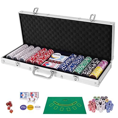 RELAX4LIFE Set da Poker Professionale con 500 Fiches e Accessori
