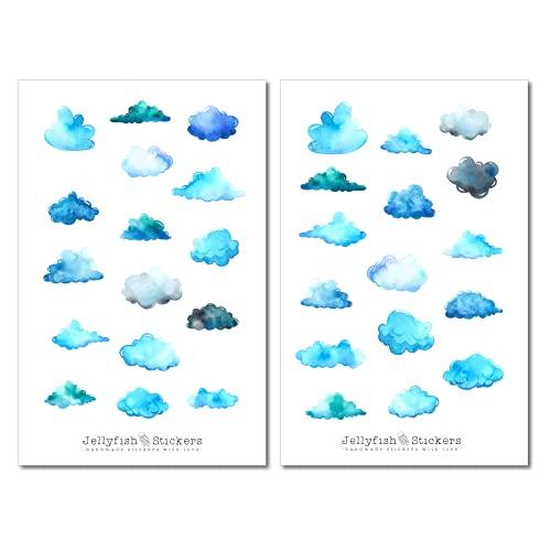 Set di Adesivi Nuvole - Perfetti per il Tuo Diario e Planner