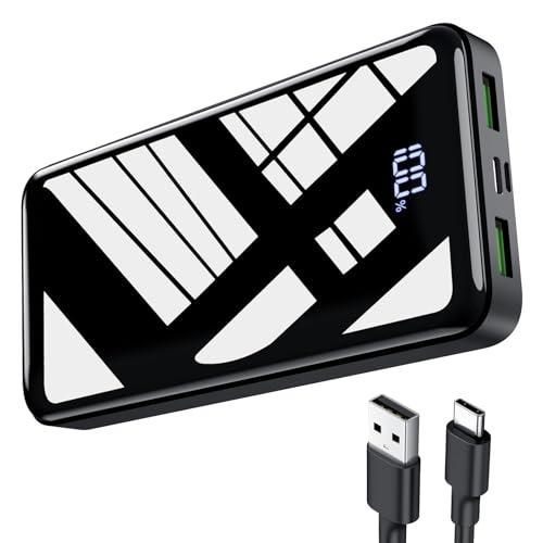 Power Bank 27000mAh, 22,5W PD20W USB C Power Bank a Ricarica Rapida, Batteria Esterna Portatile con Display LED per Telefoni
