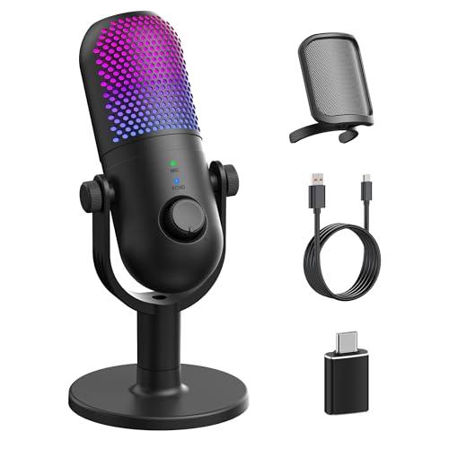 Microfono USB PC Gaming RGB Professionale