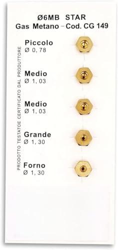 Kit 5 Ugelli Gas Metano Universali per Cucine e Forni 6MB