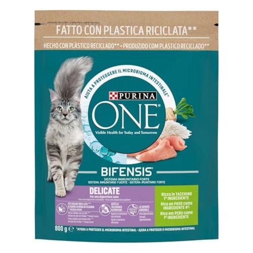 Purina One Bifensis Delicate Tacchino - Crocchette per Gatti con Digestione Sensibile