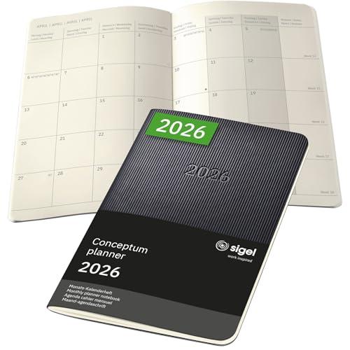 Agenda-quaderno mensile Sigel Conceptum 2026 A6 nero