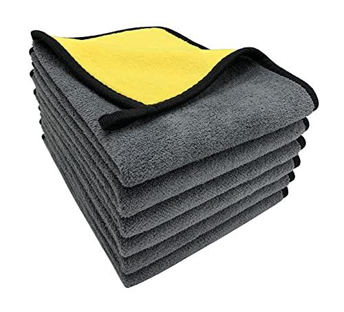 VAIYNWOM Panno Microfibra Auto - Set da 6, 500GSM, 30x40 cm, Giallo