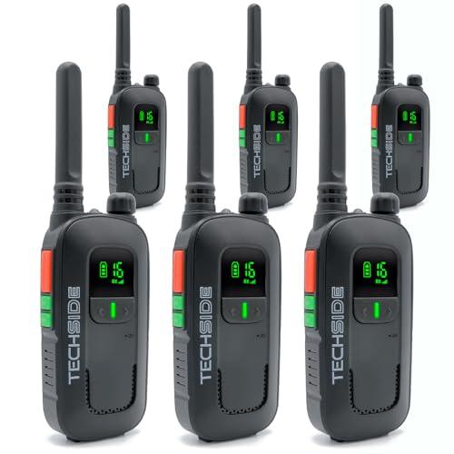 Techside TS-T2 Ricetrasmittente Professionale Walkie Talkie PMR446 - Set da 6